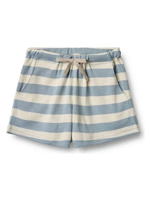 Wheat Szorty "Kalle" w kolorze błękitno-kremowym rozmiar: 122