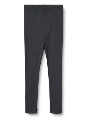 Wheat Wełniane legginsy "Agi" w kolorze granatowym rozmiar: 98