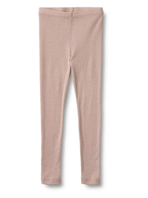 Wheat Wełniane legginsy "Agi" w kolorze jasnoróżowym rozmiar: 128