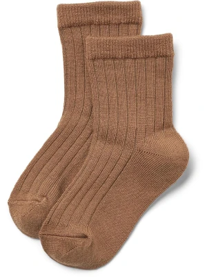 Wheat Wełniane skarpety w kolorze jasnobrązowym rozmiar: 29-32