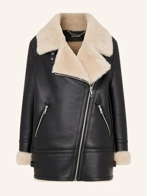 Whistles Kurtka Z Imitacji Skóry Z Dodatkiem Sztucznego Futra schwarz