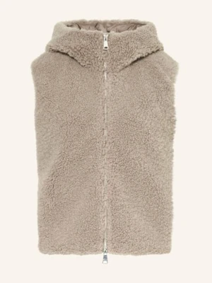 White Label Kamizelka Z Mieszanki Materiałów Ze Sztucznym Futrem beige