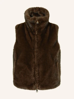 White Label Kamizelka Ze Sztucznym Futrem braun