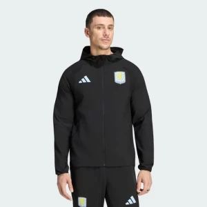 Wiatrówka Aston Villa FC Tiro Travel Full Zip Adidas czarny