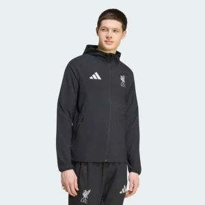Wiatrówka z suwakiem na całej długości Liverpool FC Tiro Travel Adidas czarny
