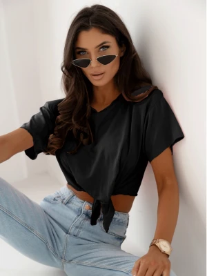 Wiązany top z wiskozy TOLA - czarny  magmac 