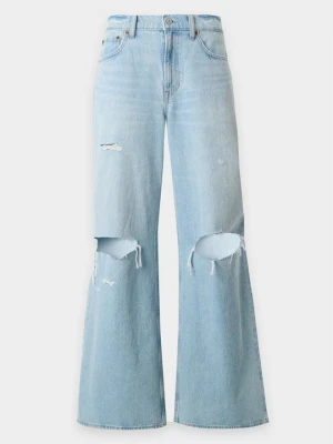 Wide leg Abercrombie & Fitch jasnoniebieski denim