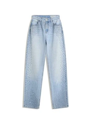 Wide leg Bershka jasnoniebieski denim