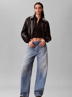Wide leg Calvin Klein Jeans niebieski