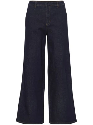 Wide leg Cream niebieski denim
