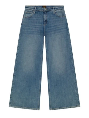 Jeansy wide leg Lee niebieski denim