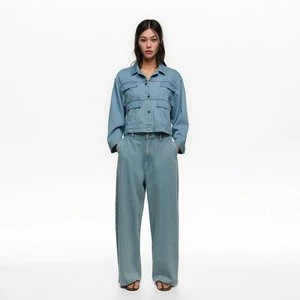 WIDE LEG – Spodnie denim jasnoniebieskie efekt sprania BIMBA Y LOLA