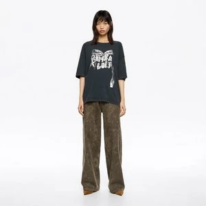 WIDE LEG - Spodnie denim Snake brązowe BIMBA Y LOLA