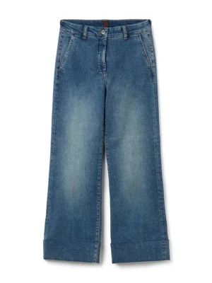 Wide leg Stefanel niebieski