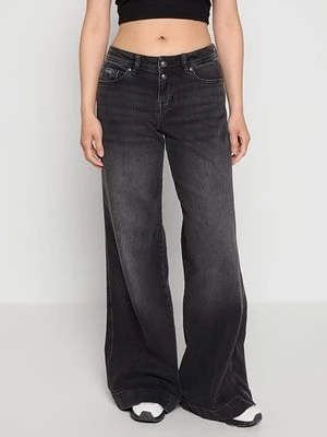Wide leg Versace Jeans Couture czarny