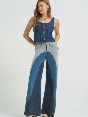 Wide leg Wrangler niebieski denim