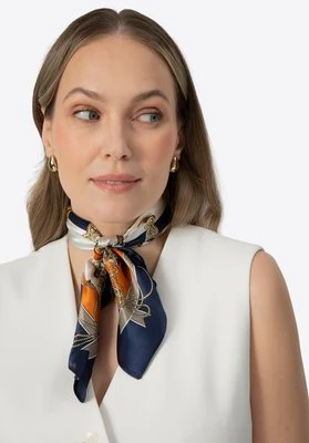 Wielokolorowa apaszka z jedwabiu niebiesko - pomarańczowa Wittchen