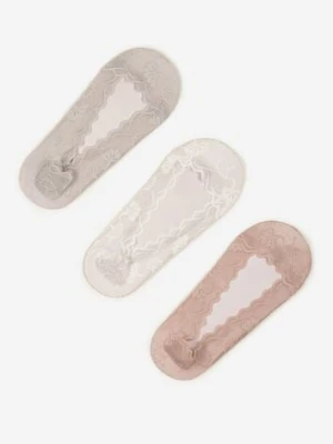 Wielokolorowe Koronkowe Skarpety Typu Balerinki 3-Pack Tilisea