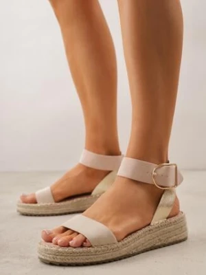 Wielokolorowe Sandały VICES z Ozdobną Klamrą i Jutową Platformą Riseth