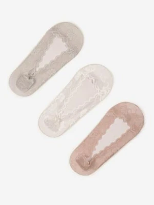 Wielokolorowe Skarpety o Kroju Balerinek z Koronki 3-Pack Tilovira