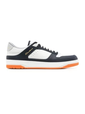 Wielokolorowe Skórzane Casual Sneakers dla Mężczyzn Santoni