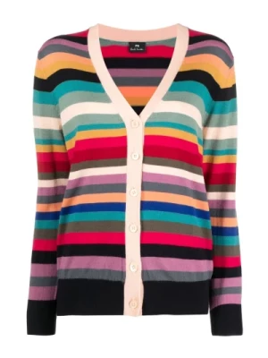 Wielokolorowy Swirl Stripe Wełniany Sweter PS By Paul Smith