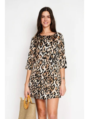 William de Faye Sukienka w kolorze jasnobrązowo-biało-czarnym rozmiar: 40