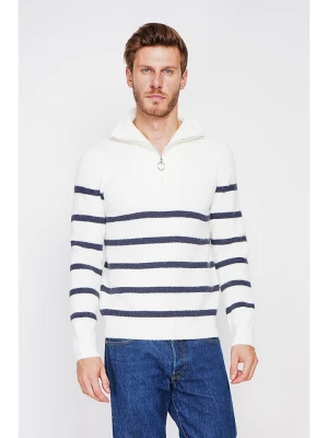 William de Faye Sweter w kolorze biało-granatowym rozmiar: 44