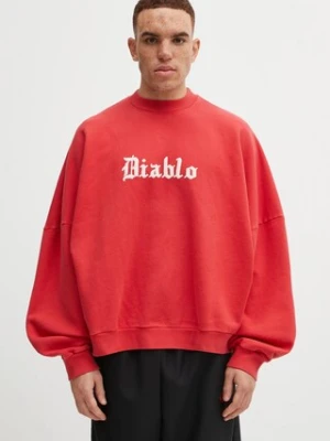 Willy Chavarria bluza bawełniana Diablo Hooligan męska kolor czerwony z aplikacją WCJSY0118-006