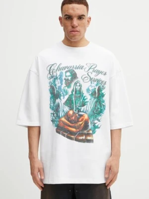 Willy Chavarria t-shirt bawełniany Prayer Services Northsider męski kolor biały wzorzysty WCJSY0133-000