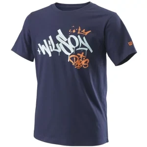 Wilson Paris Hope Tech Youth Tee WRA816001, Dla chłopca, Granatowe, t-shirty, bawełna, rozmiar: M
