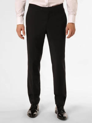 Wilvorst Męskie spodnie od smokingu modułowego Mężczyźni Regular Fit Wełna czarny jednolity,