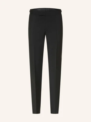 Wilvorst Spodnie Smokingowe O Kroju Slim Fit Z Paskami Z Galonu schwarz 010 SCHWARZ