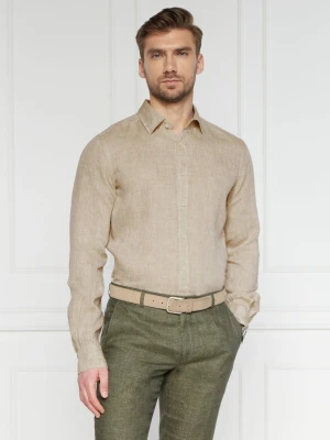 Windsor Lniana koszula Lapo-W | Shaped fit beżowy