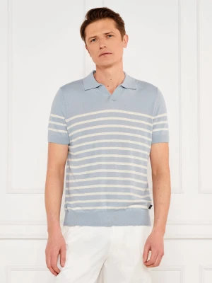 Windsor Lniane polo 13 Lindo-PF | Regular Fit błękitny