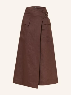 Windsor. Spódnica Kopertowa Z Lnu braun