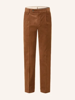 Windsor. Spodnie Garniturowe Silvi Shaped Fit Ze Sztruksu braun brązowy