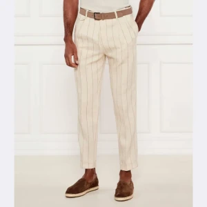 Windsor Spodnie Sapo | Slim Fit | z dodatkiem lnu