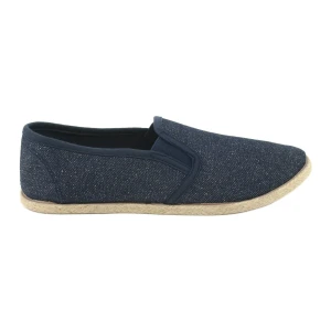 Wishot Espadryle damskie z brokatem 32-187 granatowe niebieskie