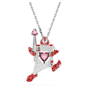 Wisiorek Alice in Wonderland, Karta do gry, Czerwony, Powłoka z rodu Swarovski