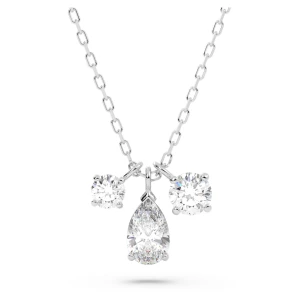 Wisiorek Attract, Szlify różnorodne, Kiść, Biały, Powłoka z rodu Swarovski