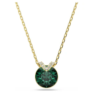 Wisiorek Bella V, Szlif okrągły, Zielony, Powłoka w odcieniu złota Swarovski