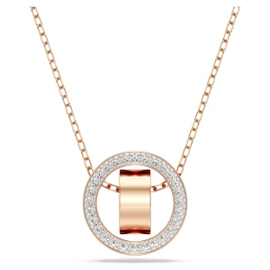Wisiorek Dextera, Biały, Powłoka w odcieniu różowego złota Swarovski