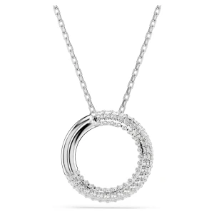Wisiorek Dextera, Oprawa brukowa, Biały, Powłoka z rodu Swarovski