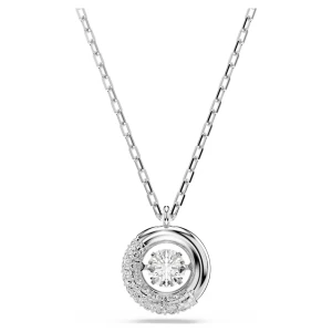 Wisiorek Dextera, Szlif okrągły, Biały, Powłoka z rodu Swarovski