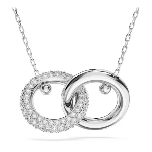 Wisiorek Dextera, Zazębiająca się pętla, Biały, Powłoka z rodu Swarovski
