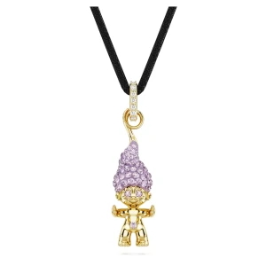 Wisiorek Good Luck Trolls, Troll, Fioletowy, Powłoka w odcieniu złota Swarovski