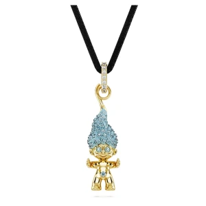 Wisiorek Good Luck Trolls, Troll, Niebieski, Powłoka w odcieniu złota Swarovski