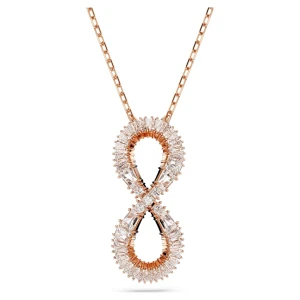 Wisiorek Hyperbola, Nieskończoność, Biały, Powłoka w odcieniu różowego złota Swarovski