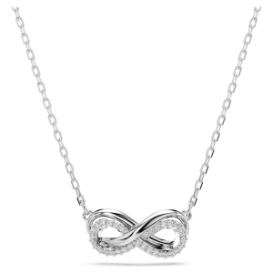 Wisiorek Hyperbola, Oprawa brukowa, Nieskończoność, Biały, Powłoka z rodu Swarovski